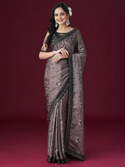 Dhiyona KS Women's Floral Printed Embellished Sarees