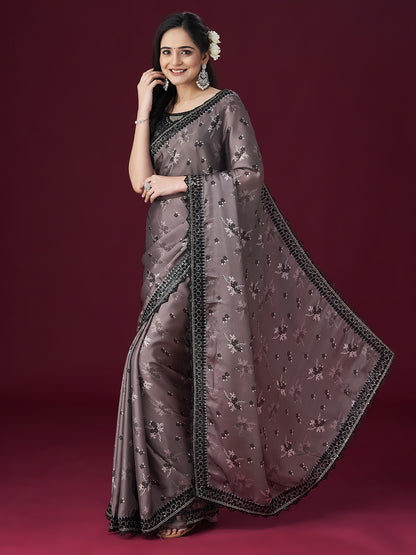 Dhiyona KS Women's Floral Printed Embellished Sarees