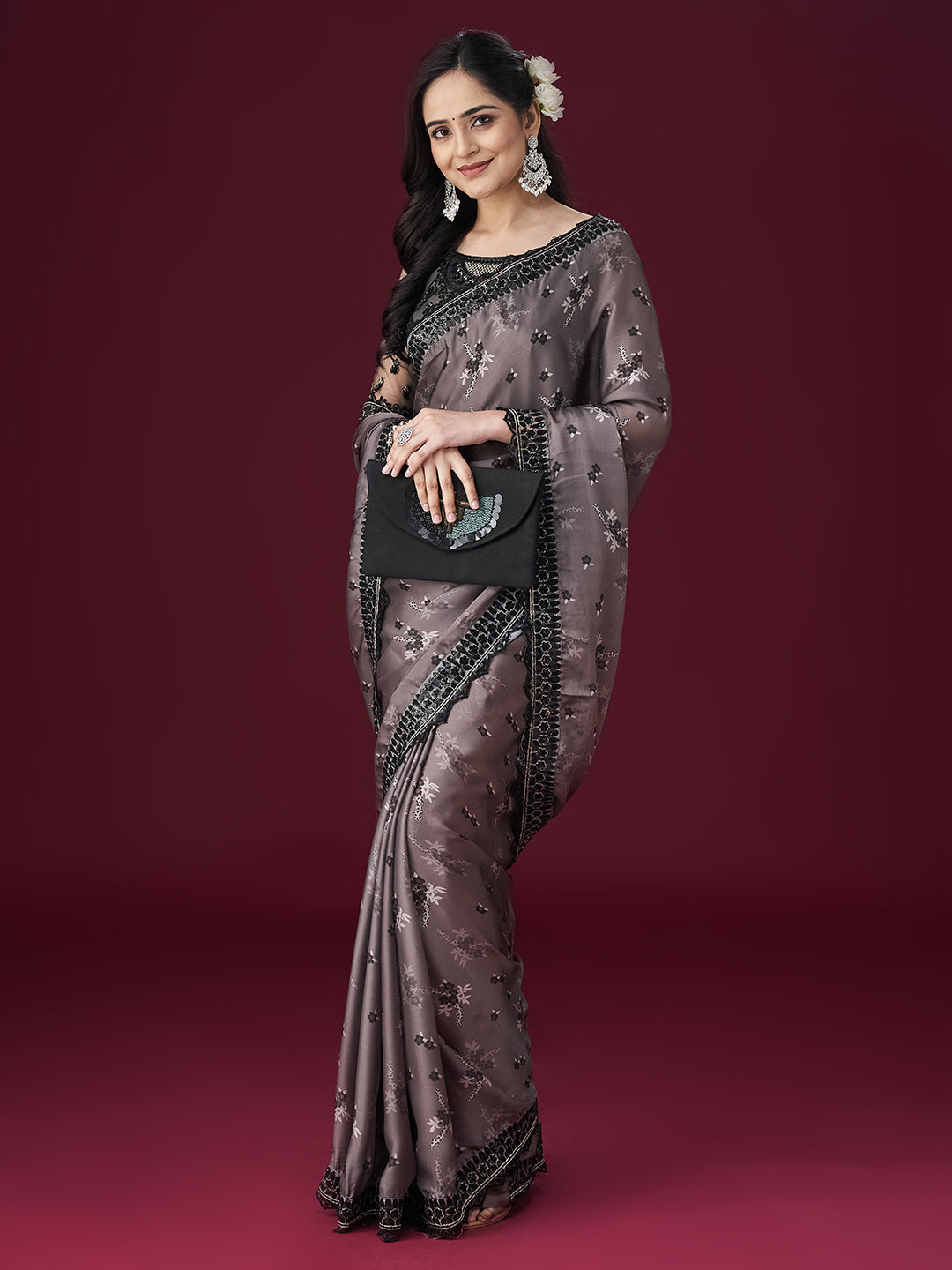 Dhiyona KS Women's Floral Printed Embellished Sarees