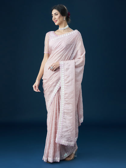Dhiyona KS Women's Embellished Sequinned With Printed Saree