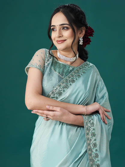 Dhiyona KS Women's Embellished Sequinned Saree