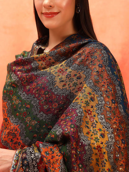 Dhiyona PA Libaas Floral Woven Design Kani Woolen Shawl