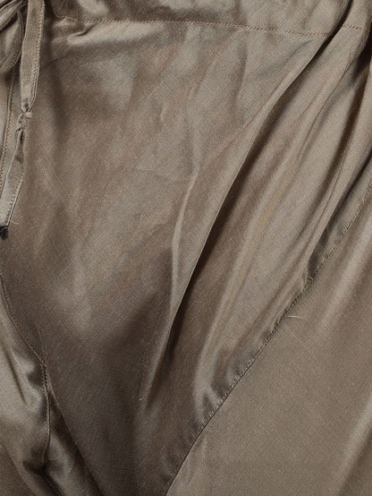 Men's Chiku Cotton Blend Straight Kurta Pyjama Set