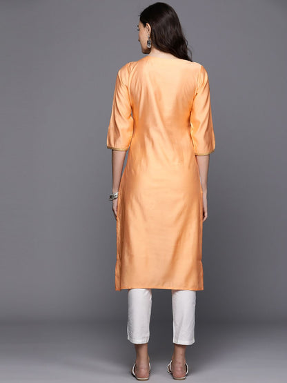 Dhiyona IE Pack Of 2 Ethnic Motifs Foil Printed Straight Kurta