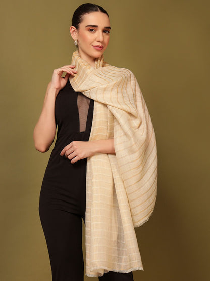 Dhiyona PA Striped Woven Design Woolen Shawl