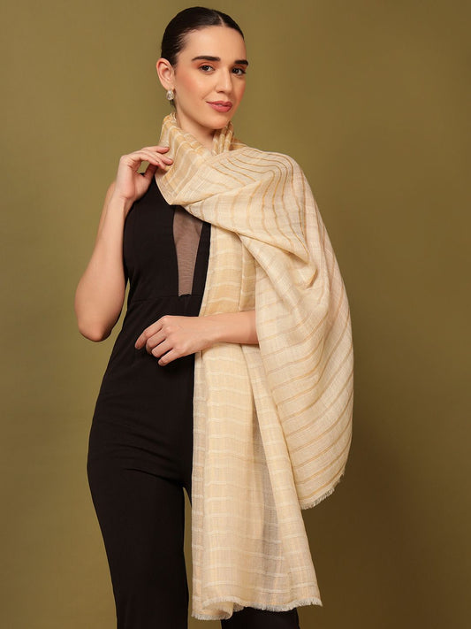 Dhiyona PA Striped Woven Design Woolen Shawl
