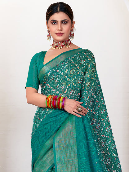 Women's Soft Silk Blue Embroidered Designer Saree With Blouse Piece