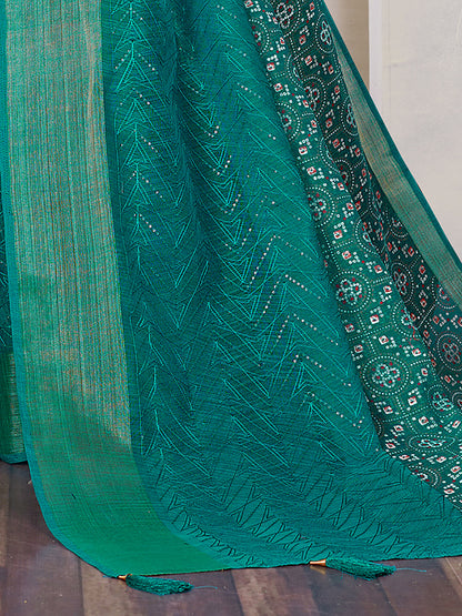 Women's Soft Silk Blue Embroidered Designer Saree With Blouse Piece