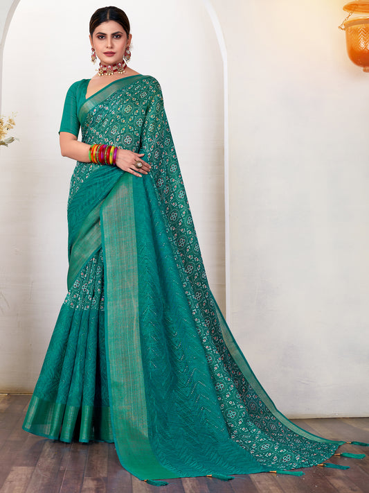 Women's Soft Silk Blue Embroidered Designer Saree With Blouse Piece