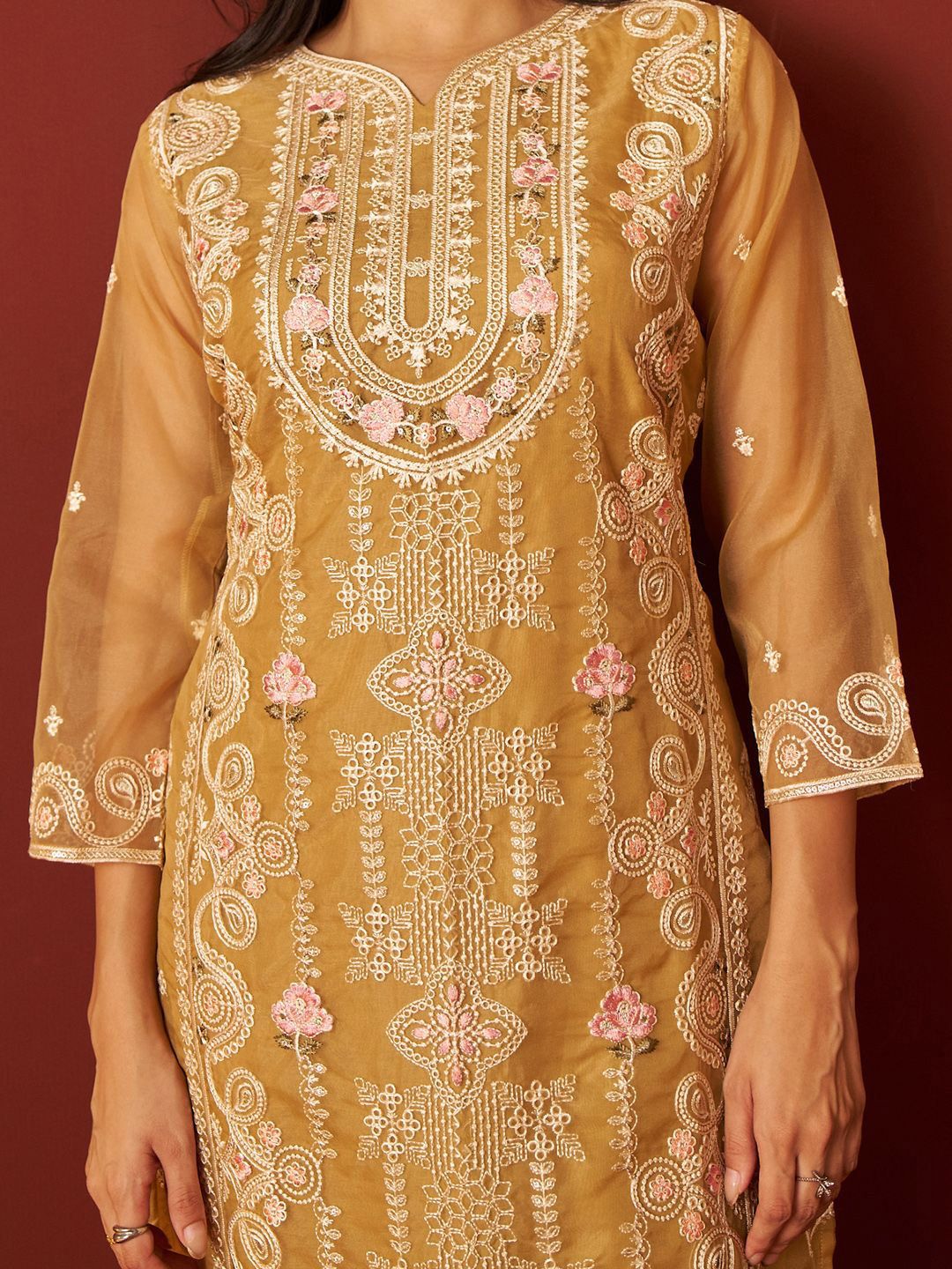 Women Ethnic Motifs Embroidered Kurta with Pyjama & Dupatta
