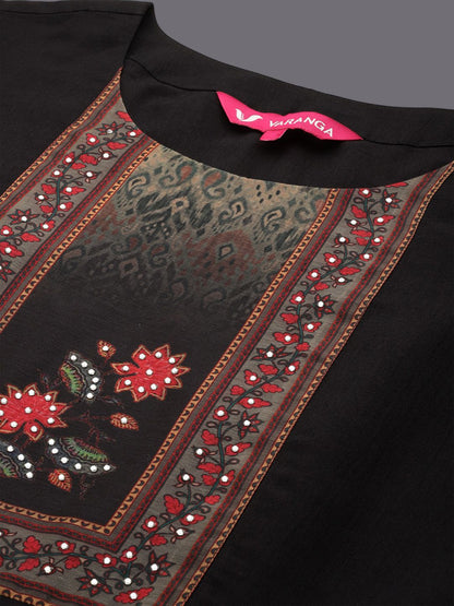 Dhiyona VA Women's Floral Solid Empire Sequinned Kurtas & Trousers With Dupatta