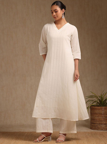 Dhiyona SO Women's Women Regular Pure Cotton Kurta with Palazzos