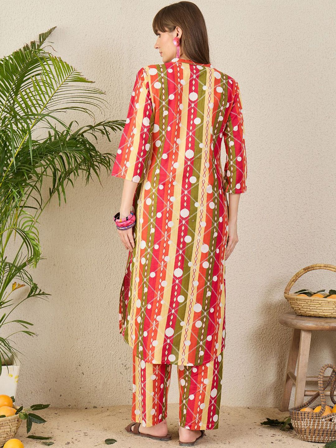 Dhiyona IE Printed Pure Cotton Tunic With Palazzo