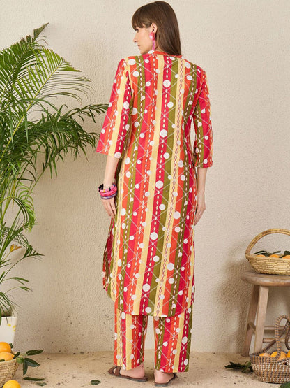 Dhiyona IE Printed Pure Cotton Tunic With Palazzo