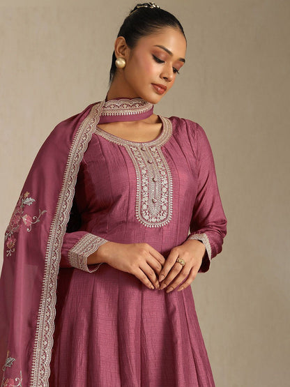 Dhiyona SO Women's Women Yoke Design Angrakha Kurta & Trousers & Dupatta