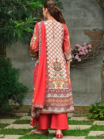 Ethnic Motifs Printed Mirror Work Pure Silk A-Line Kurta & Palazzos With Dupatta