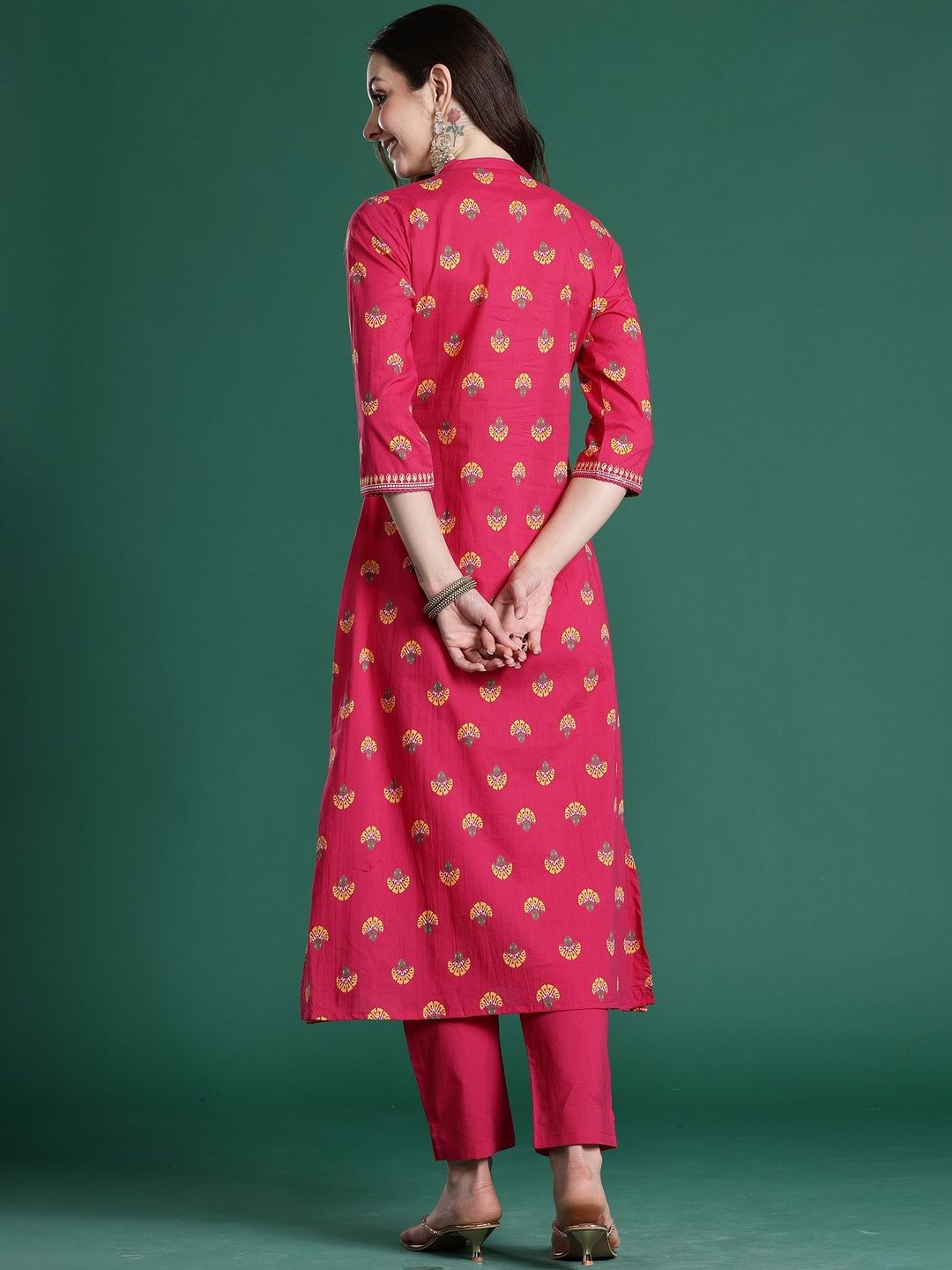 Ethnic Motifs Printed Regular Pure Cotton Kurta With Trouser