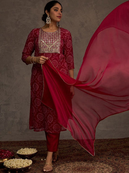 Women Ethnic Motifs Embroidered Kurta with Trousers & Dupatta