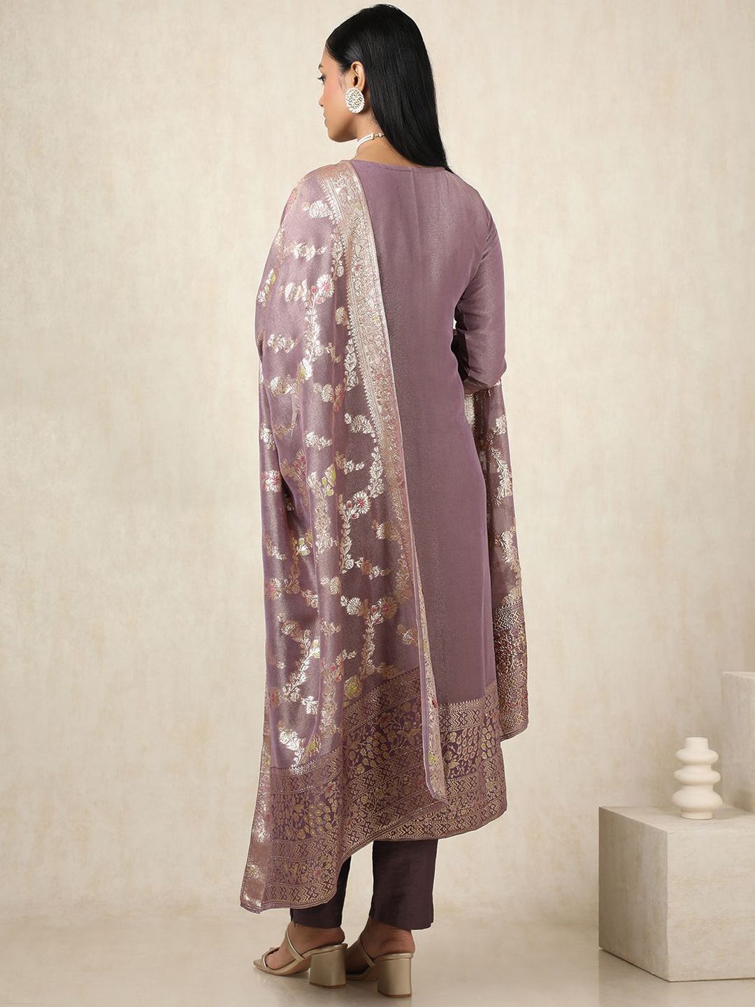 Dhiyona SO Women's Ethnic Motifs Woven Design Kurta With Trousers & Dupatta