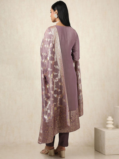 Dhiyona SO Women's Ethnic Motifs Woven Design Kurta With Trousers & Dupatta