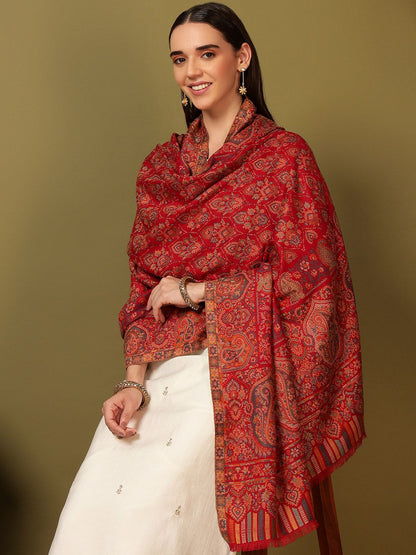 Dhiyona PA Floral Woven Design Gulraiz Kaani Woolen Shawl