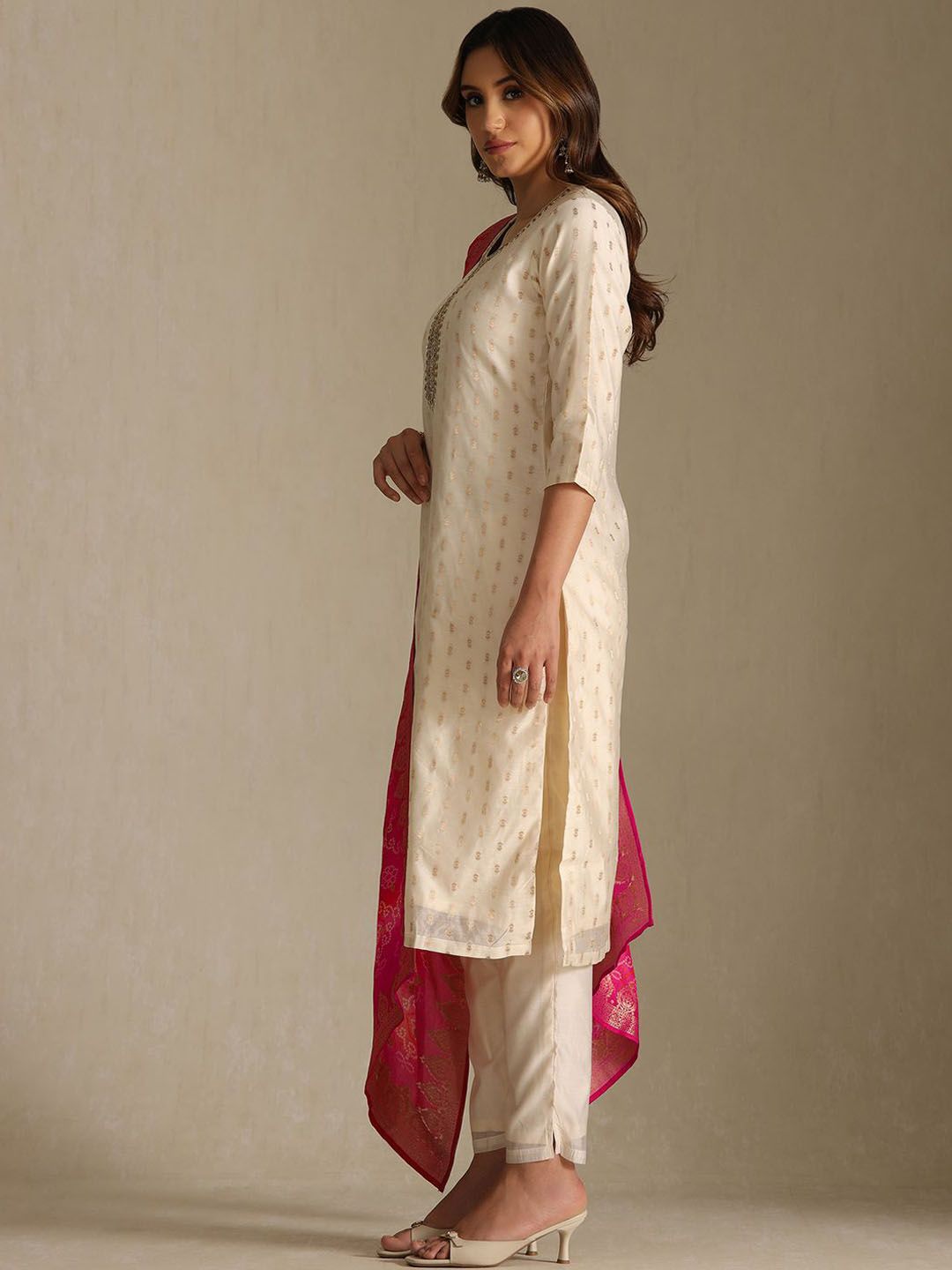 Dhiyona SO Women's Women Ethnic Motifs Kurta with Trousers & Dupatta