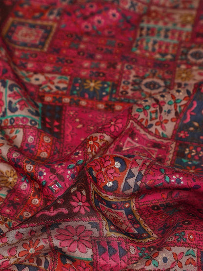 Dhiyona SO Women's Geometric Printed Straight Kurta with Palazzos & Dupatta