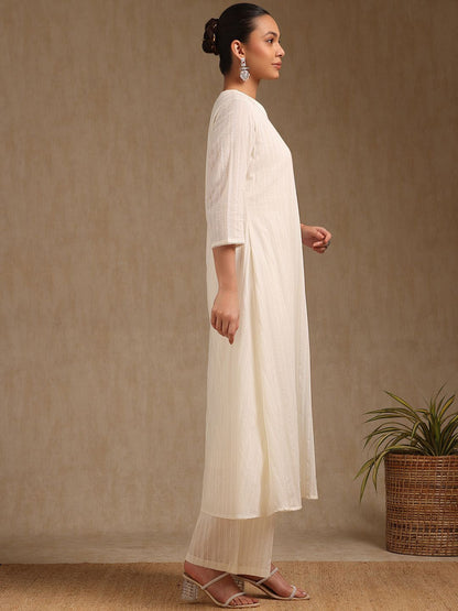 Dhiyona SO Women's Women Regular Pure Cotton Kurta with Palazzos