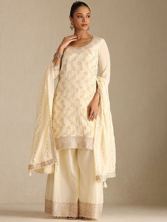 Dhiyona SO Women's Women Floral Printed Kurta with Palazzo & Dupatta