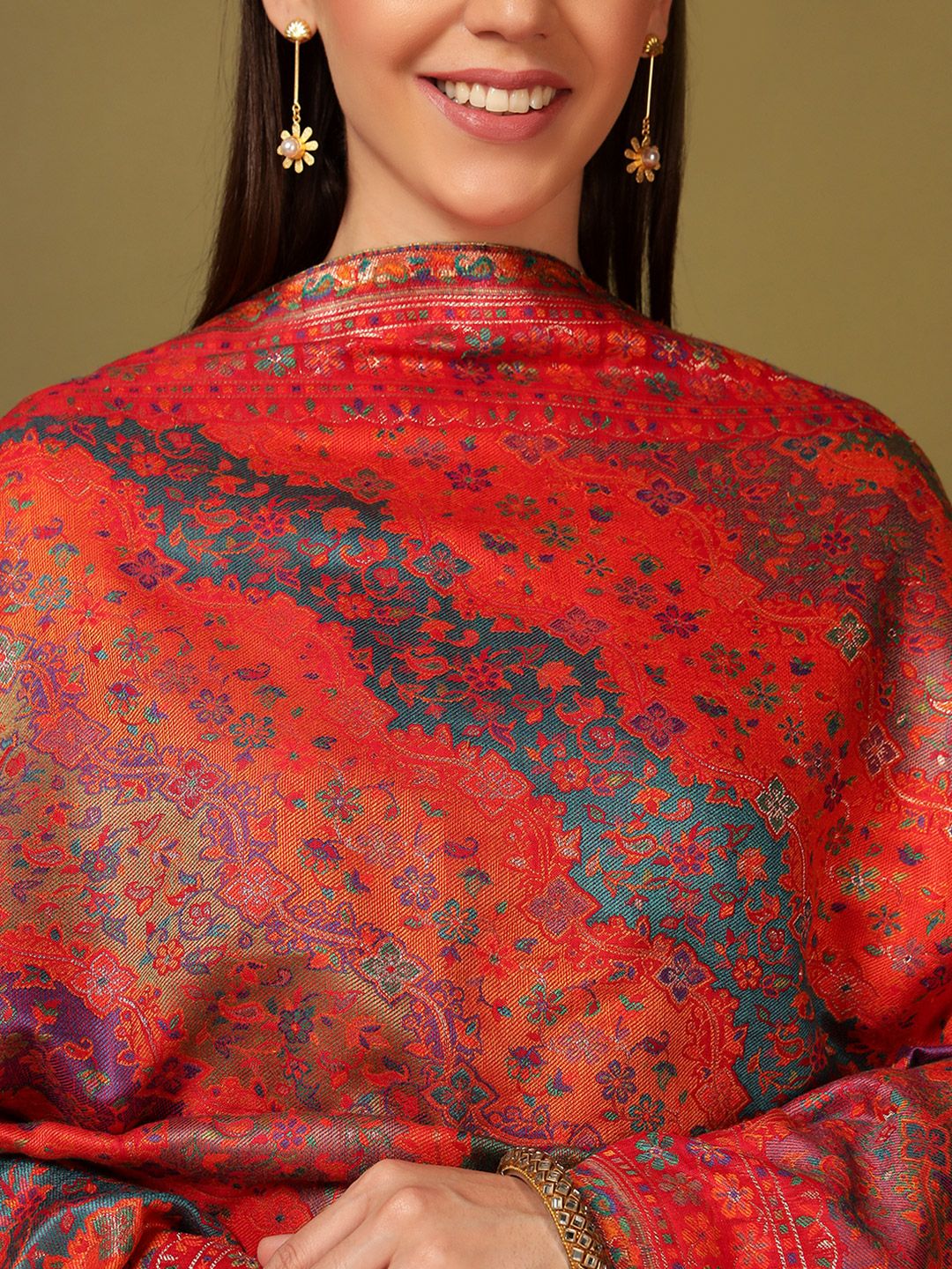 Dhiyona PA Paisley Woven Design Woolen Shawl