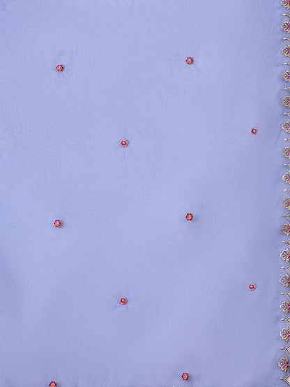 Dhiyona SN Women's Embroidered Zari Mirror Work Kurta Pant with Dupatta Set