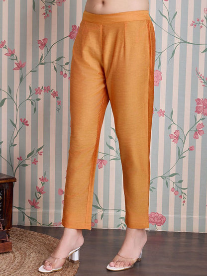 Dhiyona OD  Printed Pure Cotton Anarkali Kurta with Trousers & With Dupatta