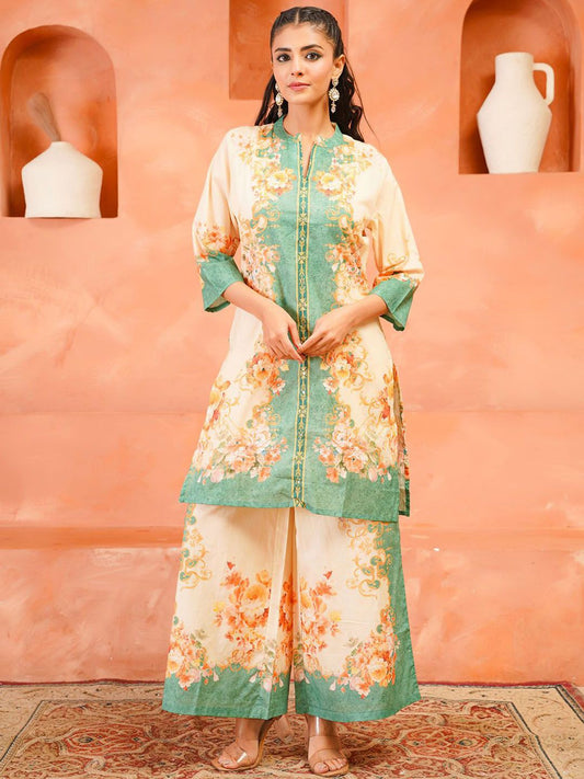 Women Floral Printed Kurta with Palazzos