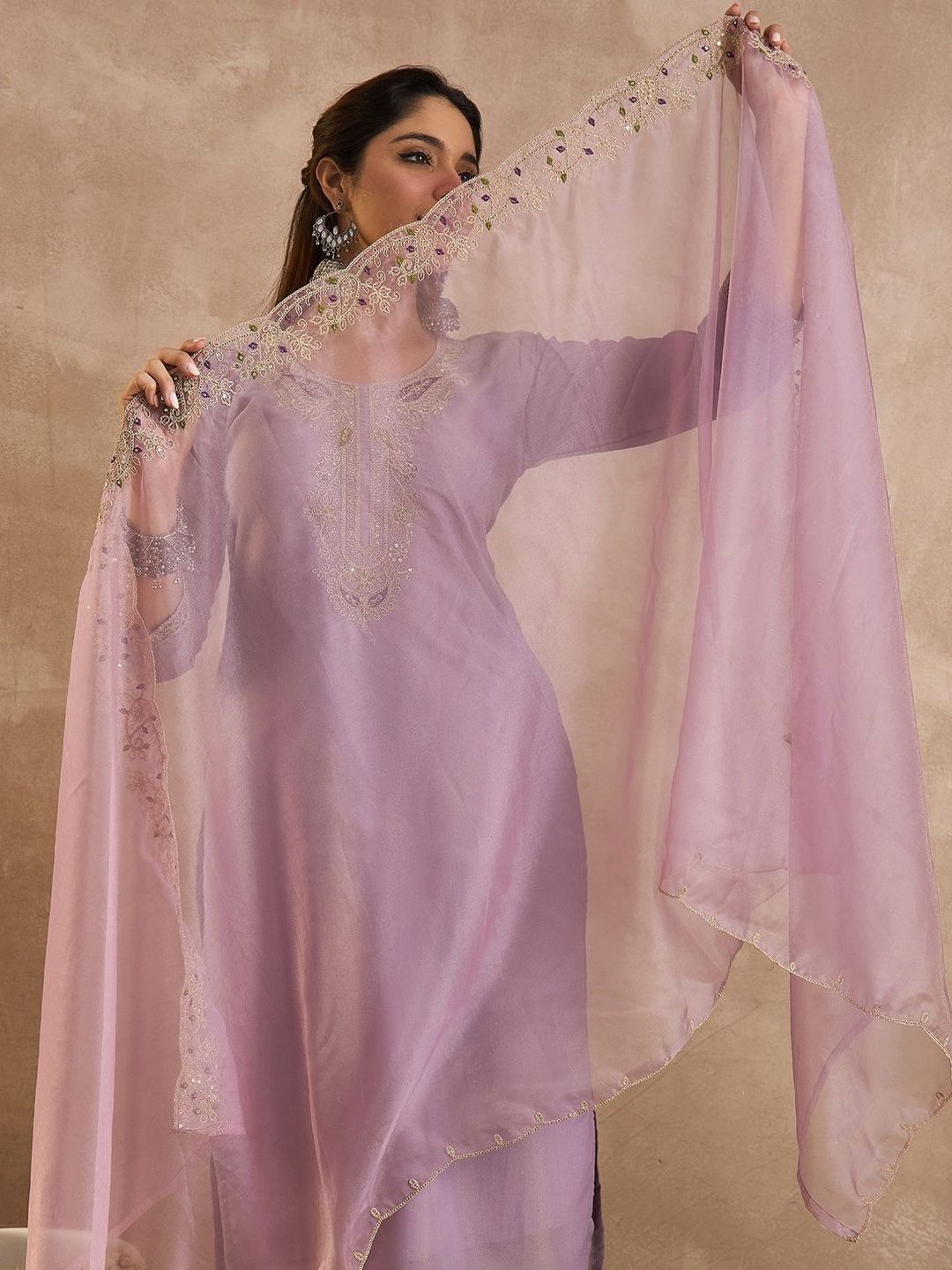 Women Ethnic Motifs Embroidered Kurta with Salwar & Dupatta