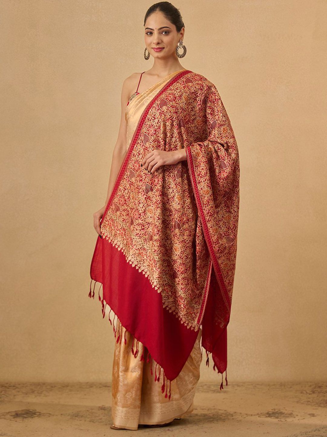 Dhiyona PA Floral Embroidered Nazrana Kaani Woolen Shawl
