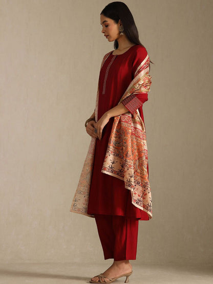 Dhiyona SO Women's Women Woven Design Regular Kurta & Trouser With Dupatta