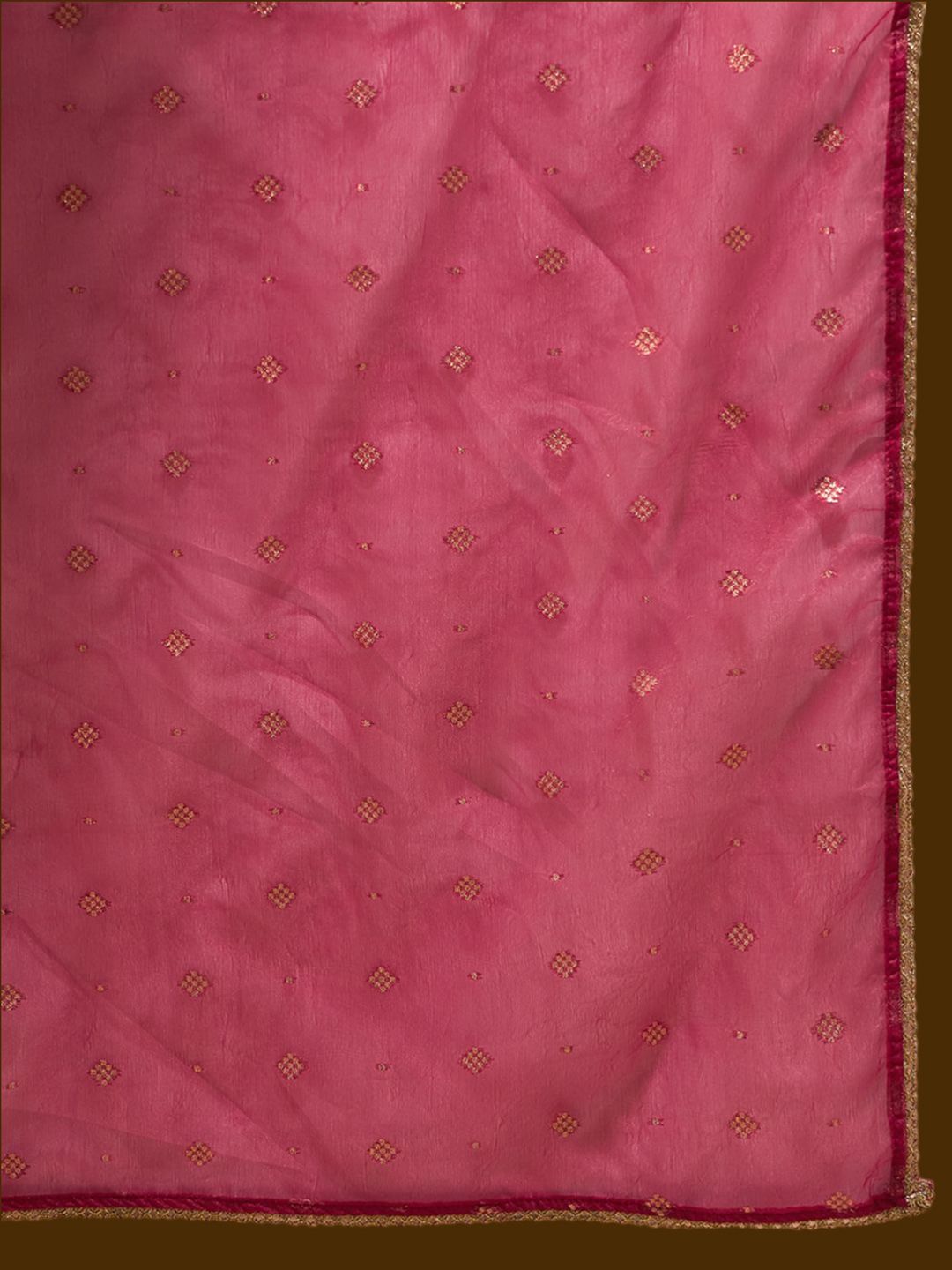 Dhiyona IE Ethnic Motifs Yoke Design Straight Zari Liva Kurta with Trousers & Dupatta