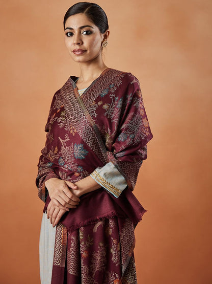 Dhiyona PA Shalimar Kaani Floral Woven Design Shawl