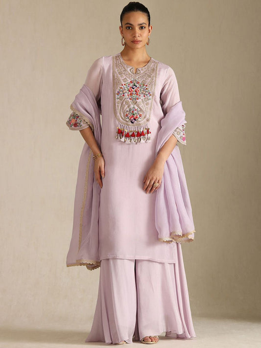 Dhiyona SO Women's Women Ethnic Motifs Printed Regular Kurta with Palazzos & With Dupatta