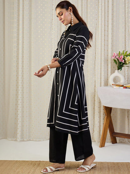 Dhiyona IE Striped Top With Trouser Co-Ords