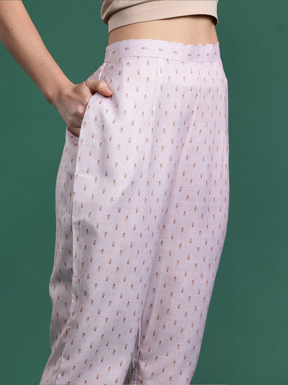 Dhiyona IE Floral Printed V-Neck Tunic With Trouser