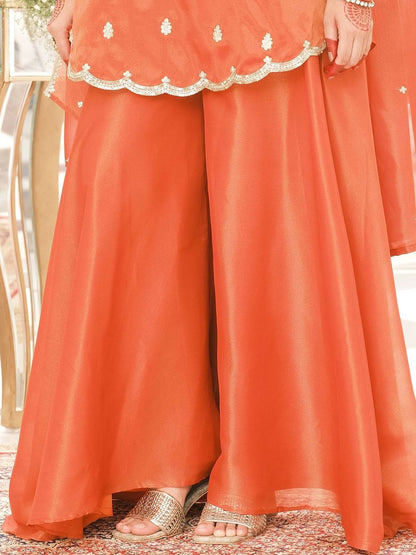 Women Ethnic Motifs Embroidered Kurta with Palazzo & Dupatta