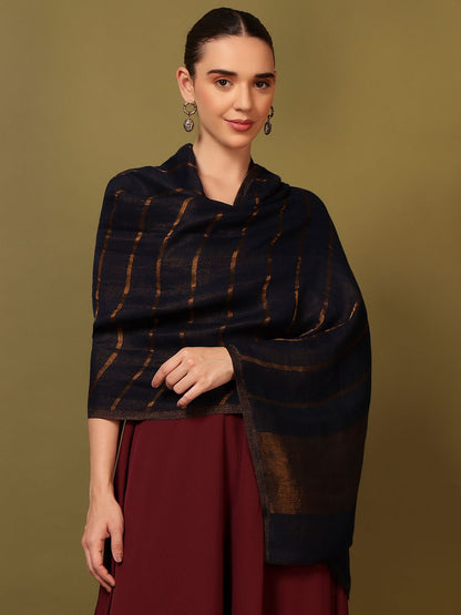 Dhiyona PA Striped Woven Design Woolen Shawl