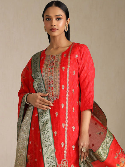 Dhiyona SO Women's Women Printed Beads and Stones Kurta Sets With Dupatta