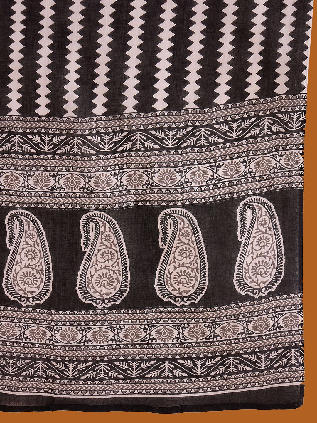 Dhiyona IE Ethnic Motifs Printed Pure Cotton Straight Kurta With Trousers & Dupatta