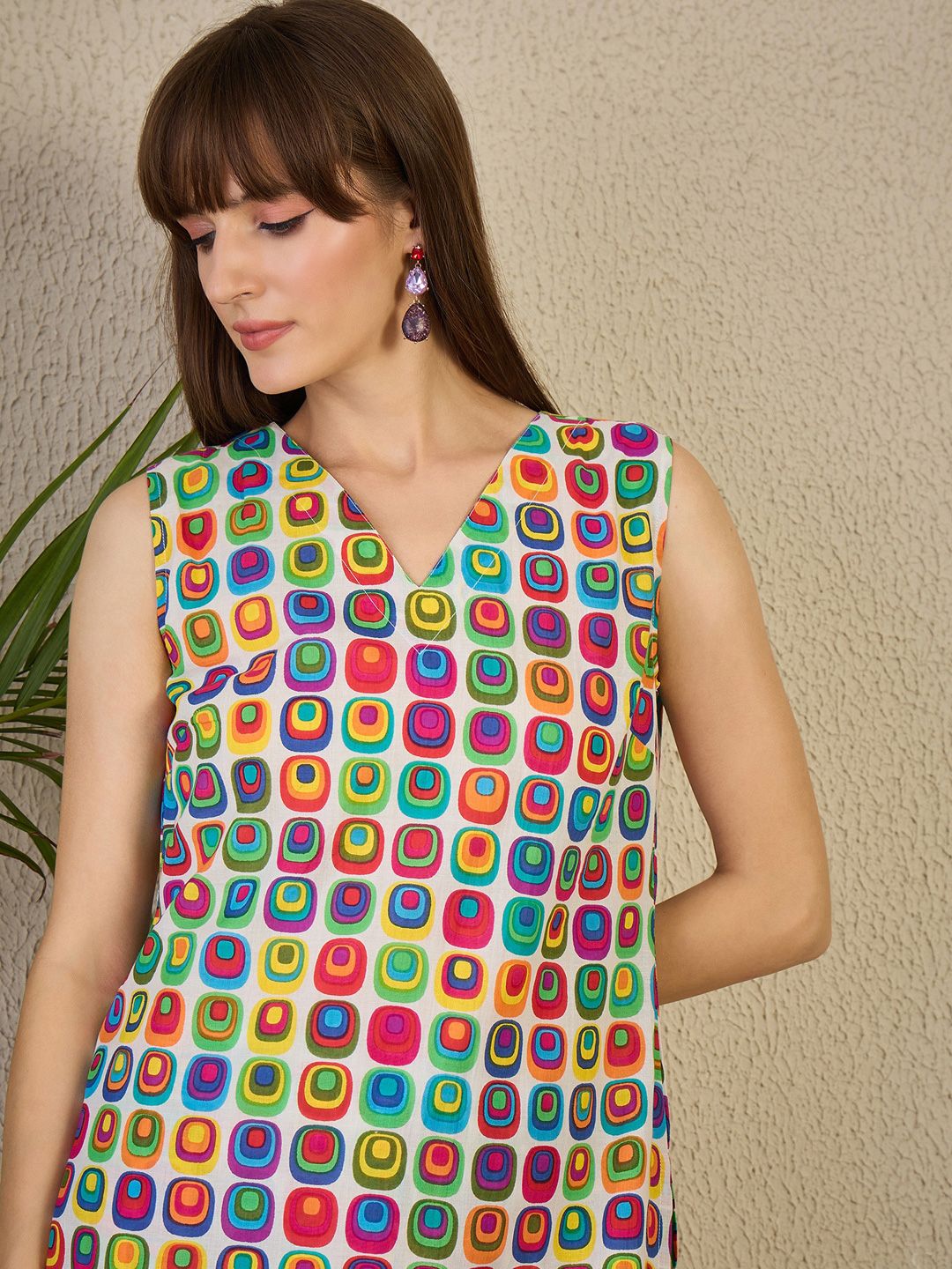 Dhiyona IE INDO ERA Women Printed Pure Cotton Tunic with Trousers