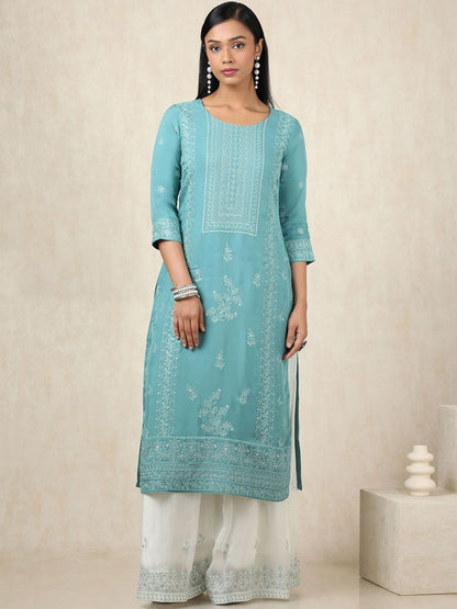 Dhiyona SO Women's Women Printed Regular Sequinned Kurta with Palazzos & With Dupatta