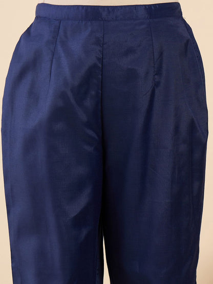 Women Ethnic Motifs Embroidered Panelled Kurta with Trousers