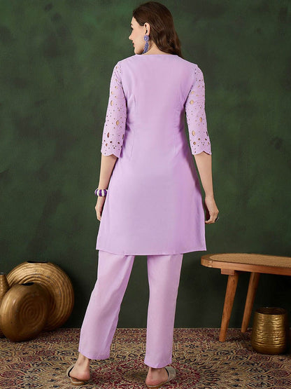 Dhiyona SN Women's Embroidered Pure Cotton Kurta & Trousers