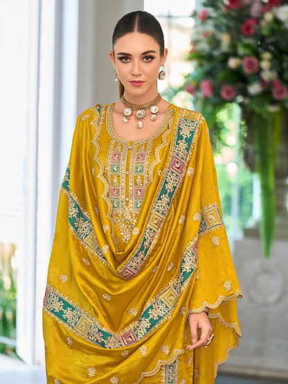 Women Ethnic Motifs Embroidered Kurta with Trousers & Dupatta